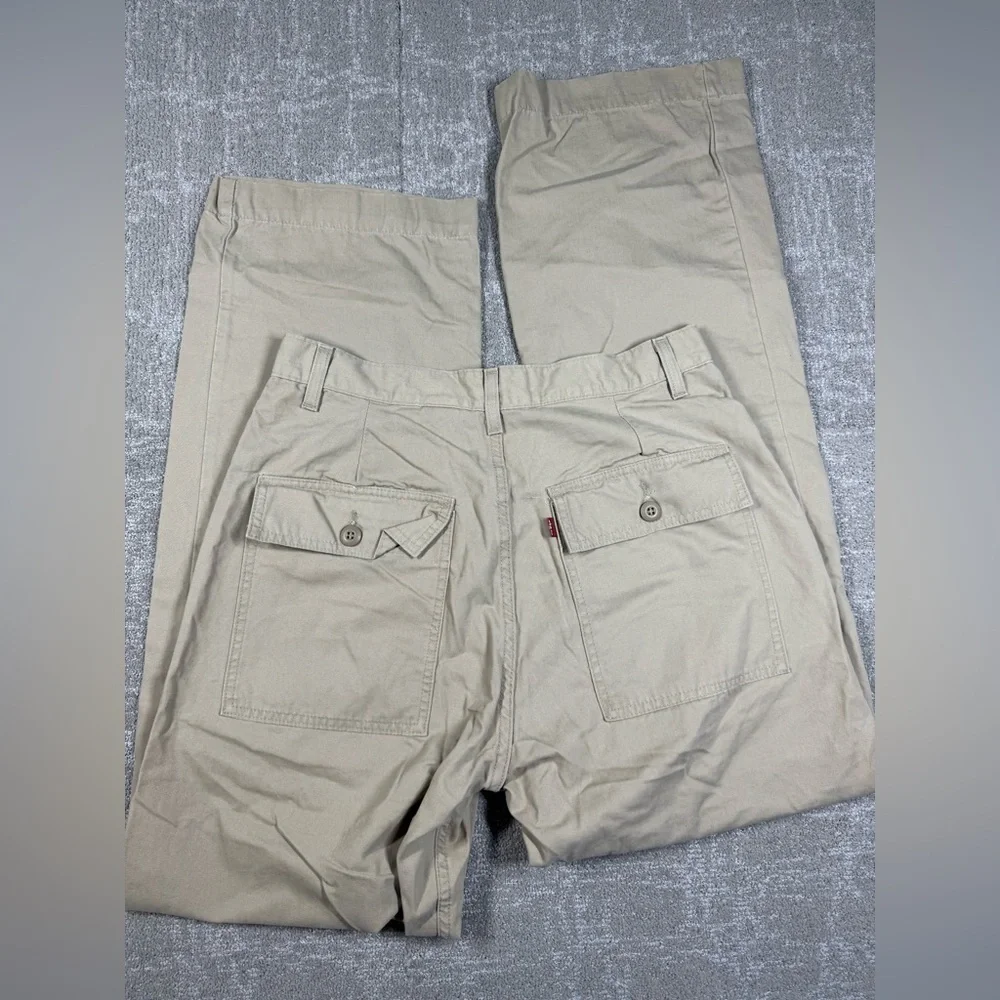 Levis Mens Straight Leg Khaki Trouser Pants Tan Size 34x34